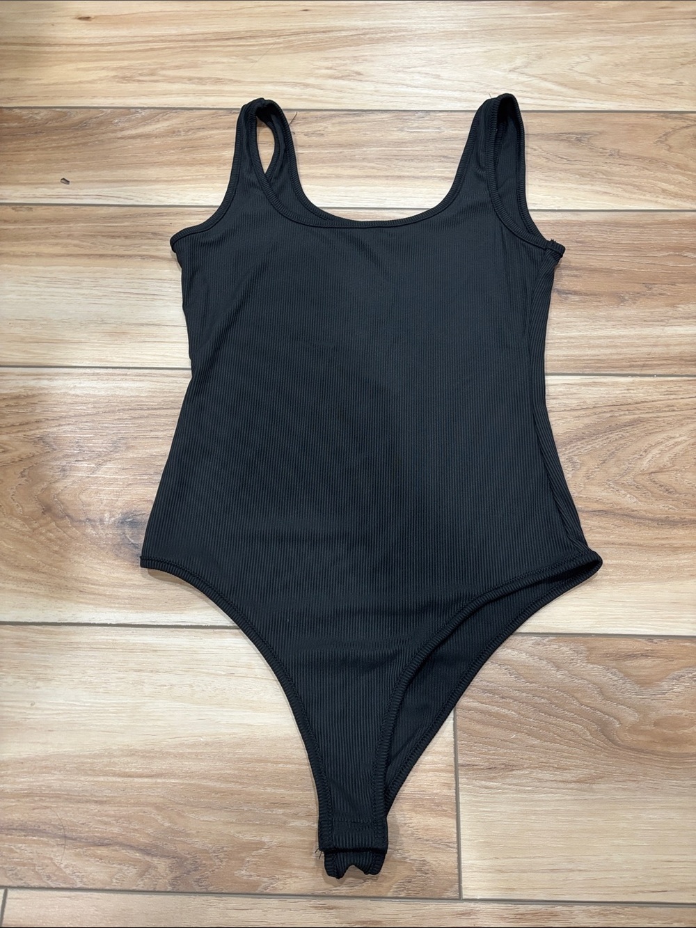 Kids Black Ribbed One-Piece Swimsuit